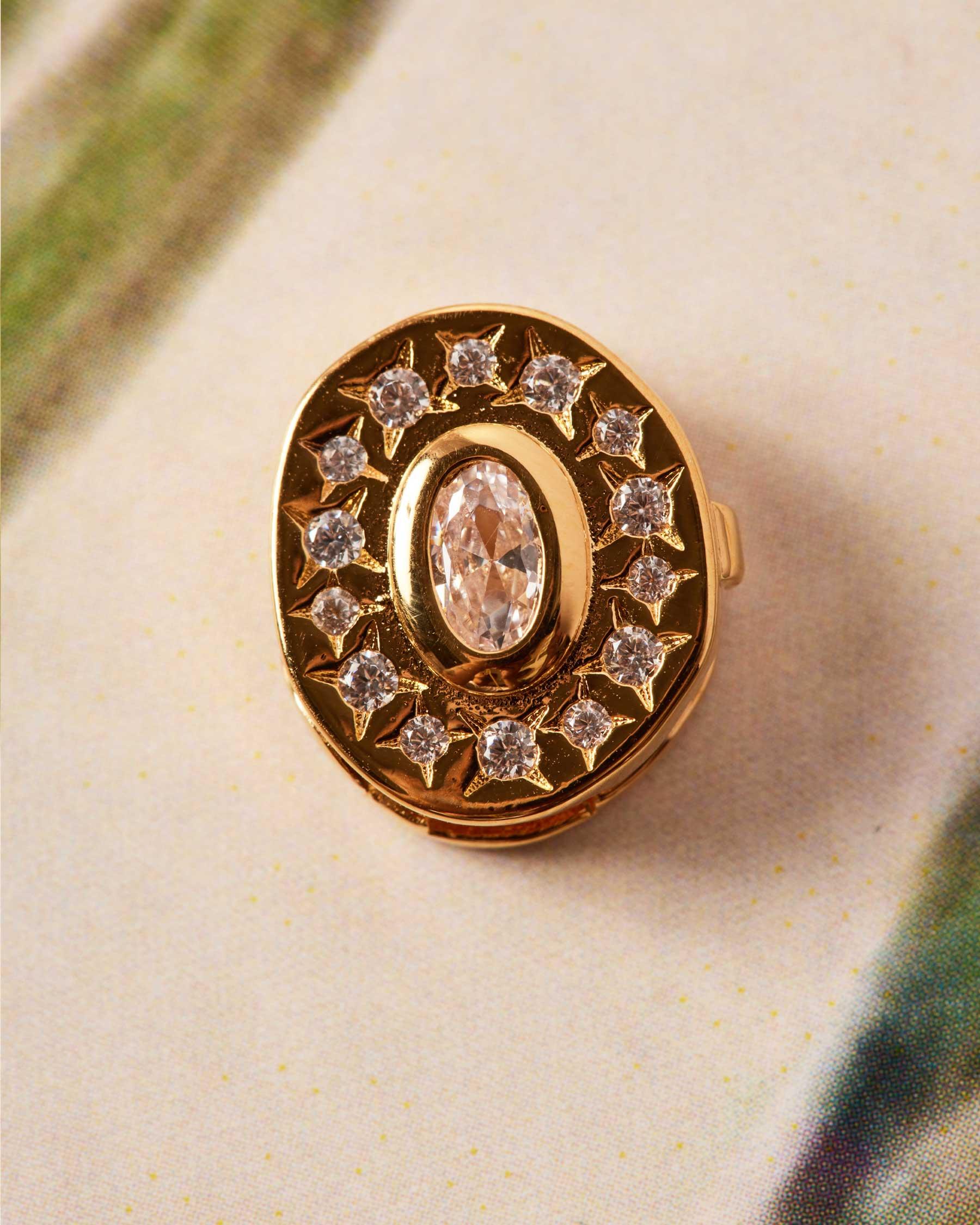 Charm redondo con detalle de pedrería Blanco Apodemia Blanco-2