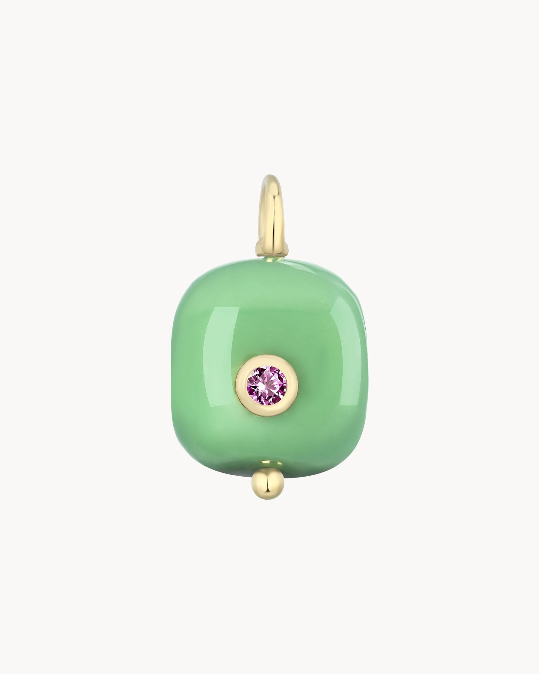 Charm de piedra con detalle brillante Verde Apodemia Verde-1