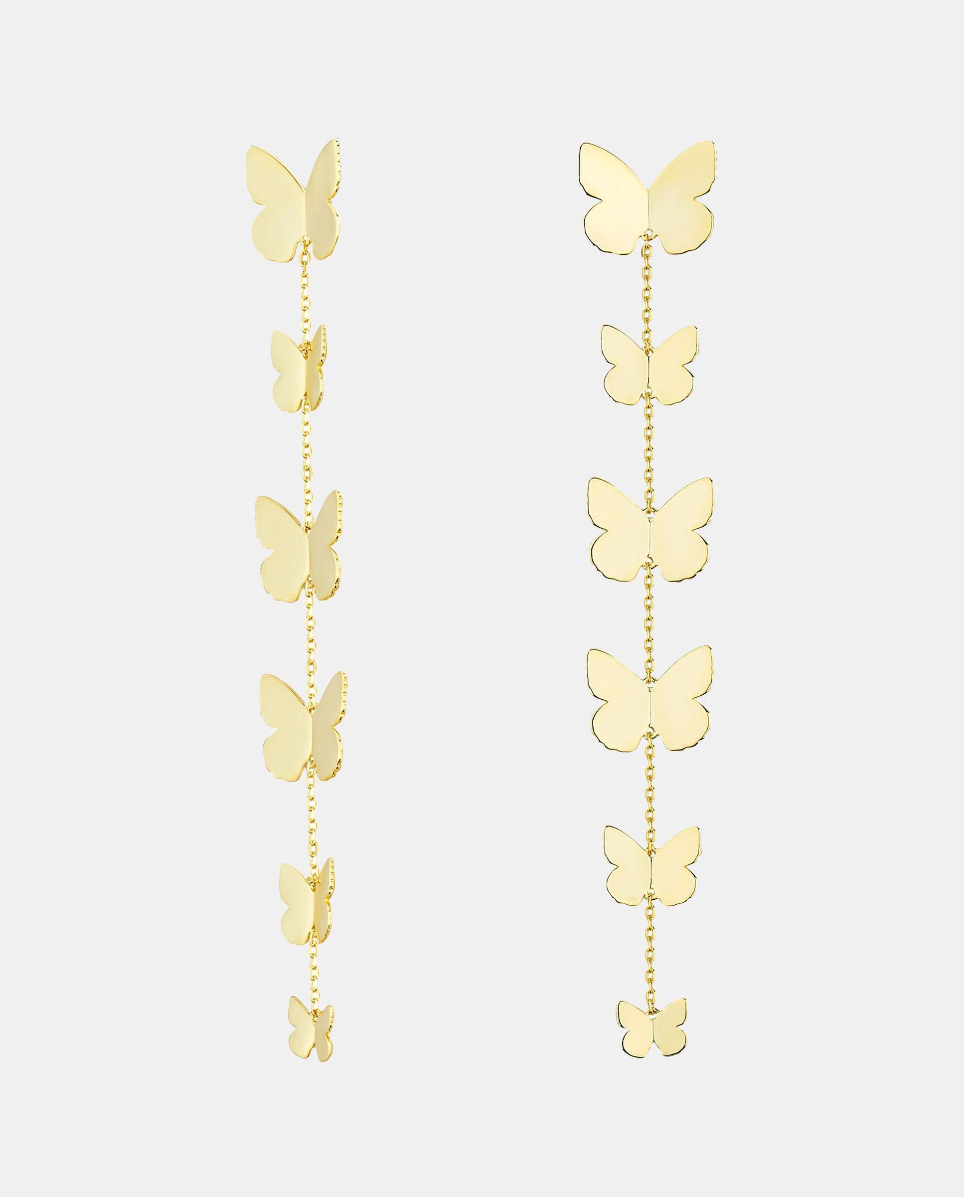Imagen 0 de Pendientes largos apodemia sparkle bañados en oro de 18kt Dorado