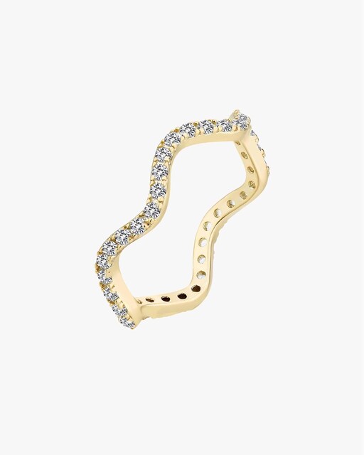 Imagen 0 de Anillo fino en forma de zig zag con pedrería