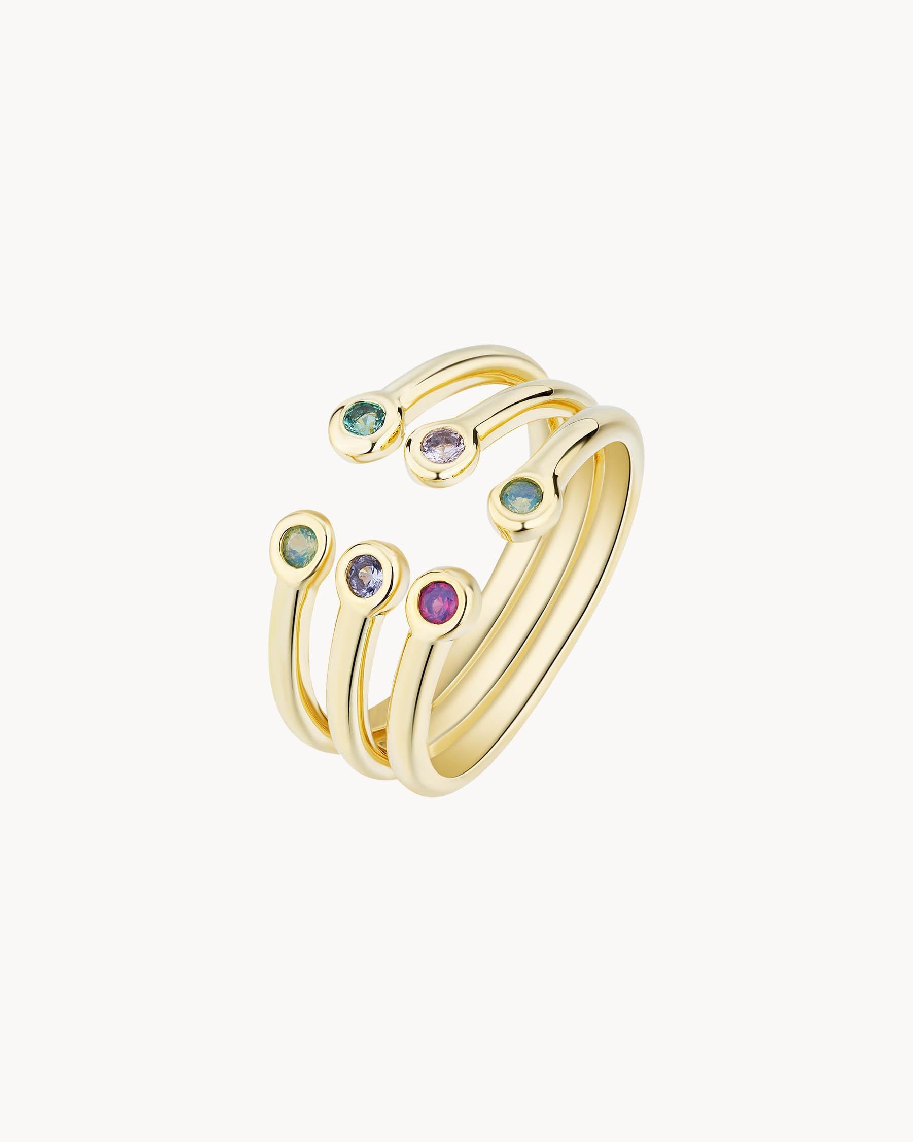 Imagen 0 de Anillo abierto con pedrería Multicolor
