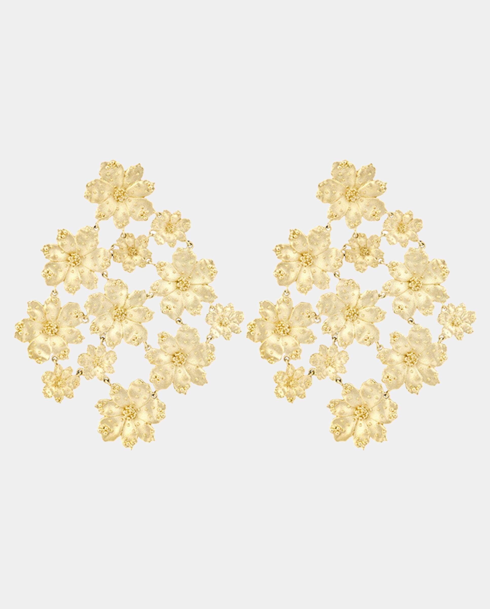 Imagen 0 de Pendientes grandes  zinnia Dorado