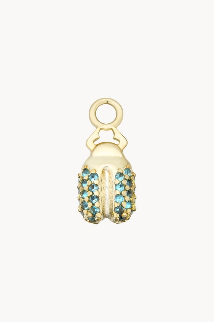 Charm en forma de escarabajo egipcio con pedrería Azul Apodemia Azul-1