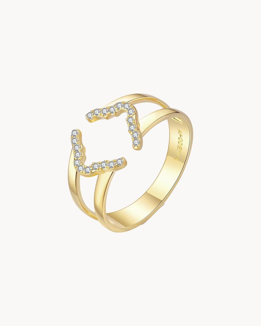 Anillo abierto con detalle de piedras brillantes - Apodemia - Blanco Blanco-1