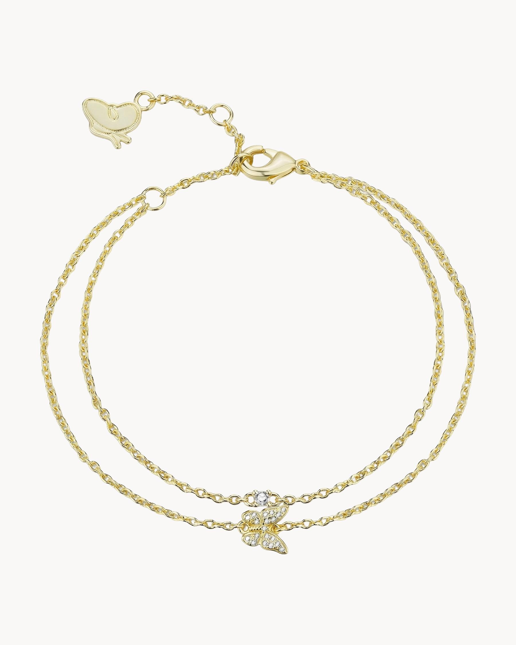 Imagen 0 de Pulsera de cadena con mariposa en pedrería