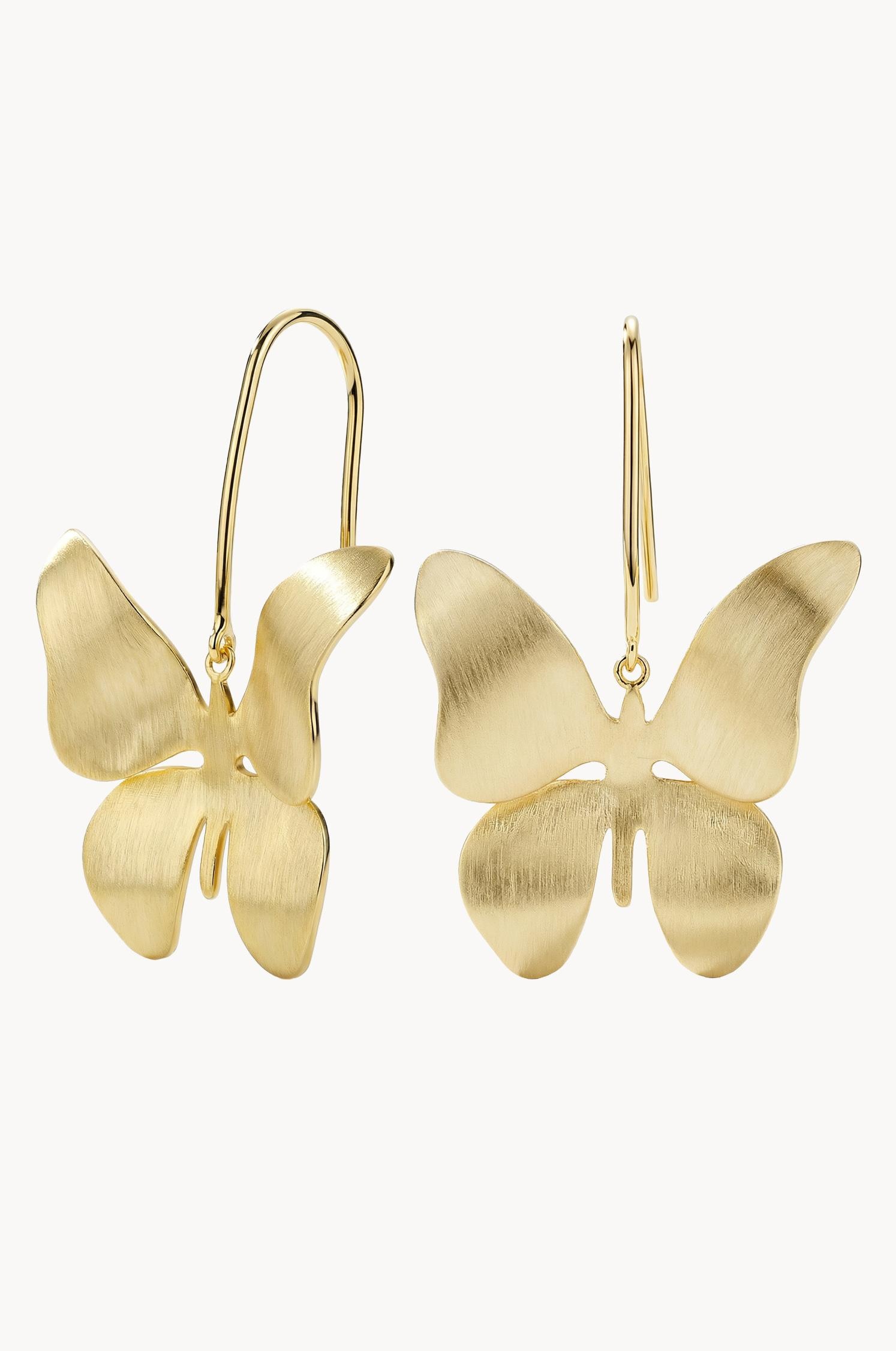 Imagen 0 de Pendientes en forma de mariposa bñados en oro