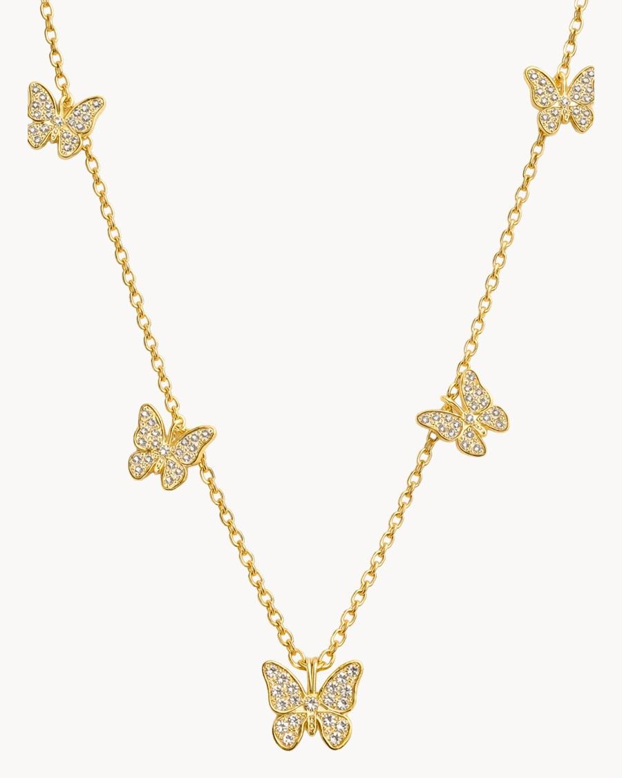 Imagen 0 de Collar con mariposas en pedrería
