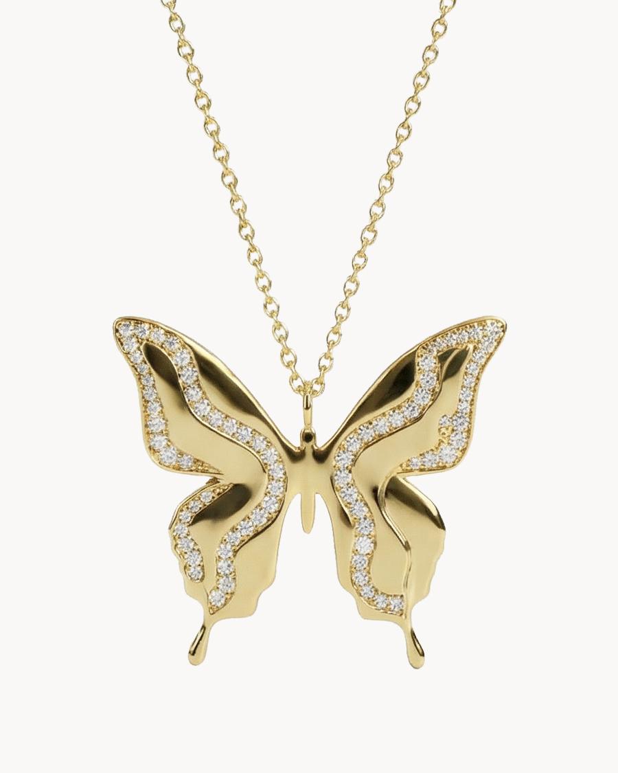 Imagen 0 de Colgante con mariposa en pedrería