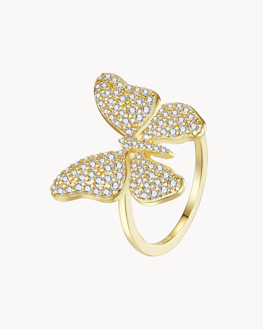 Imagen 0 de Anillo con mariposa en predrería