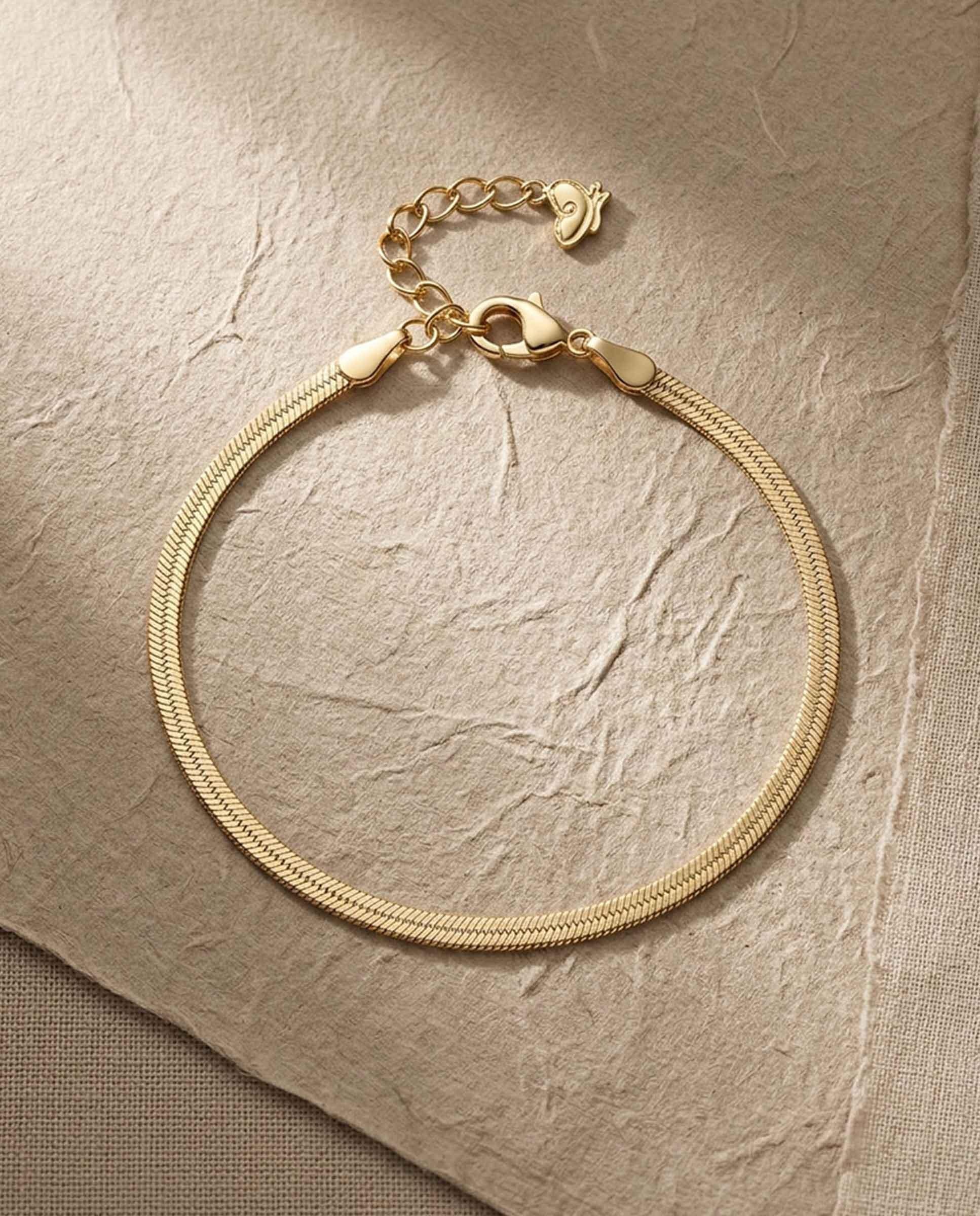 Pulsera de mujer classic de cadena plana fina bañada en oro de 18kt - Apodemia - Dorado Dorado-2