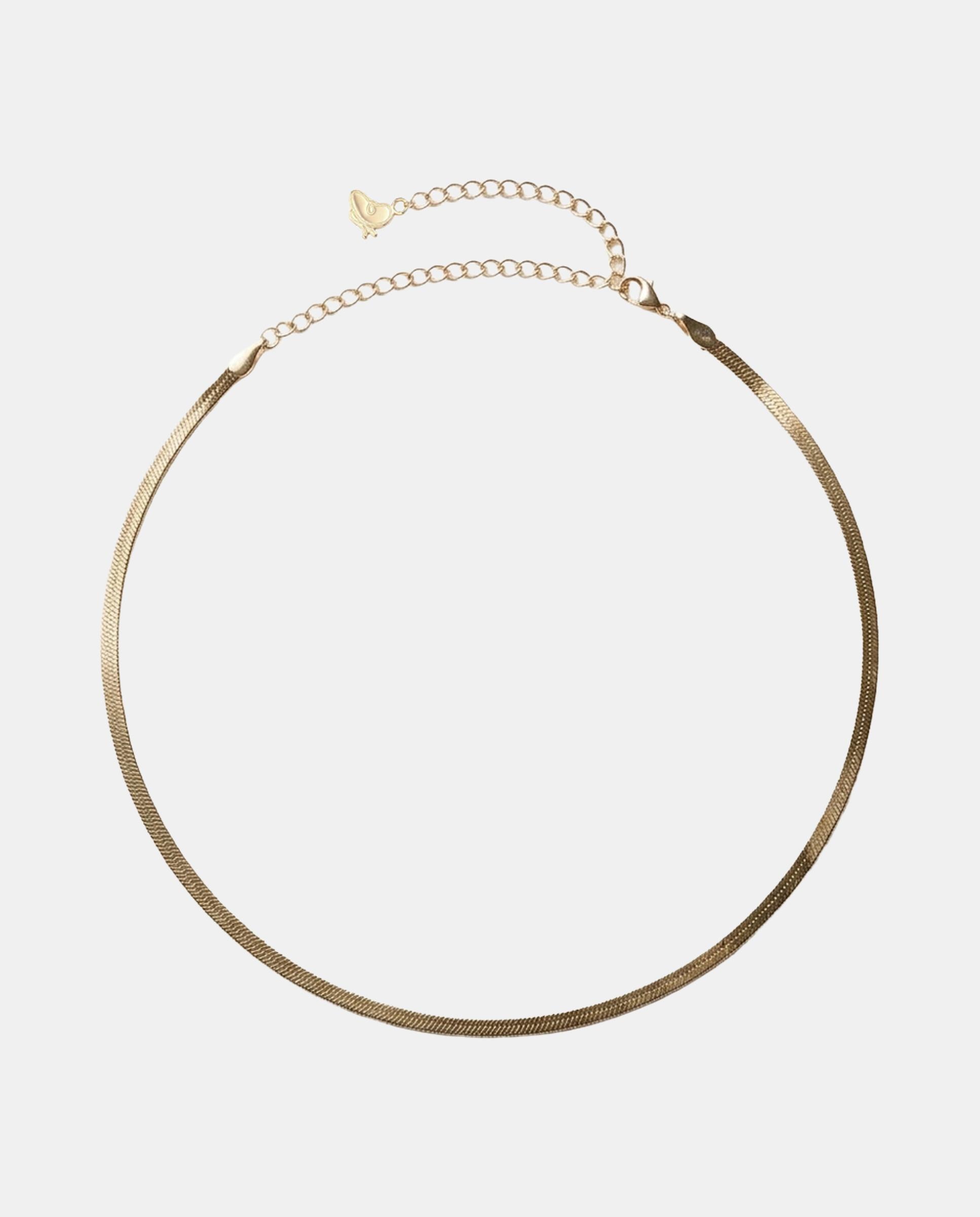 Imagen 1 de Collar de mujer classic de cadena plana fina bañado en oro de 18kt Dorado