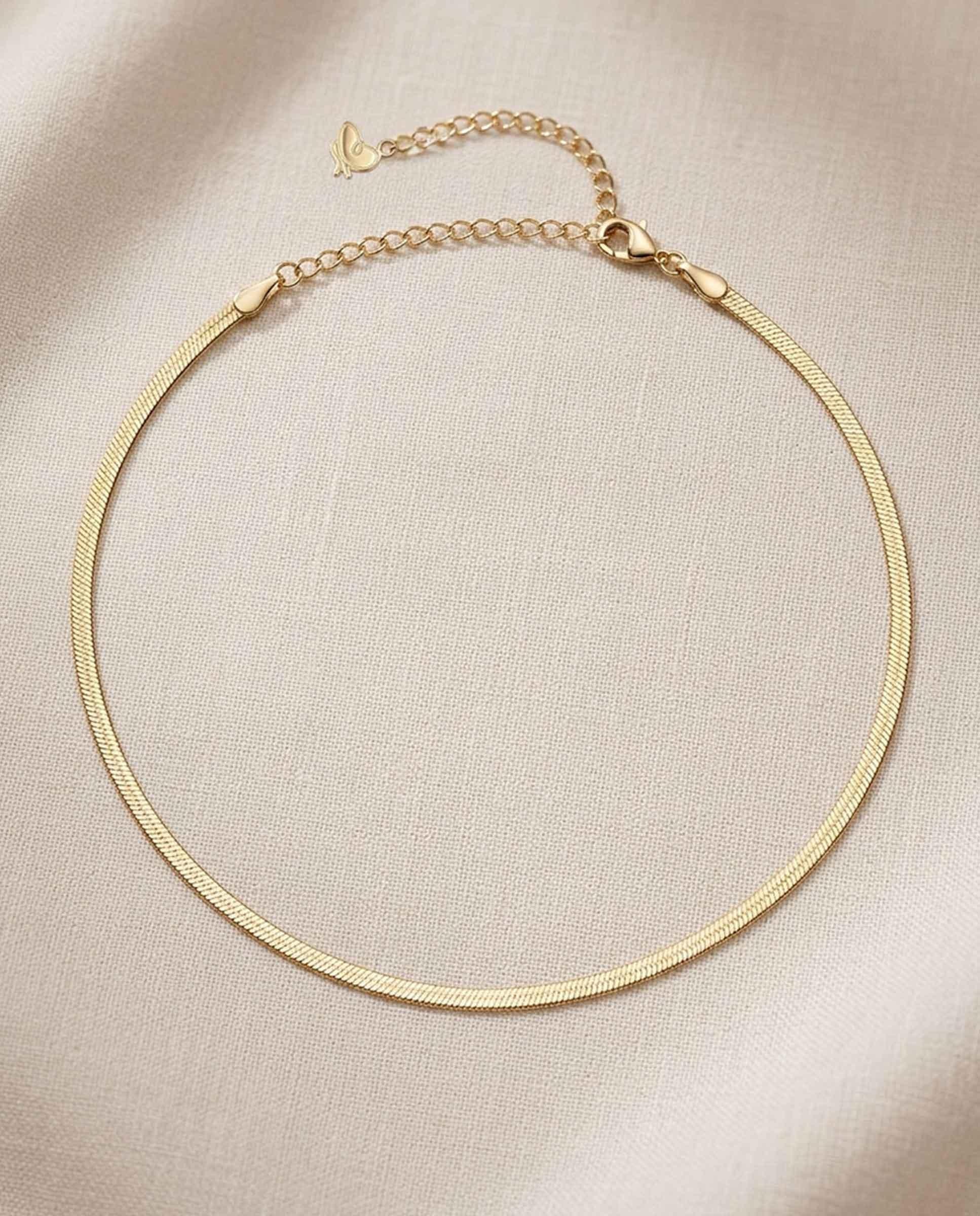 Imagen 2 de Collar de mujer classic de cadena plana fina bañado en oro de 18kt - Apodemia - Dorado Dorado