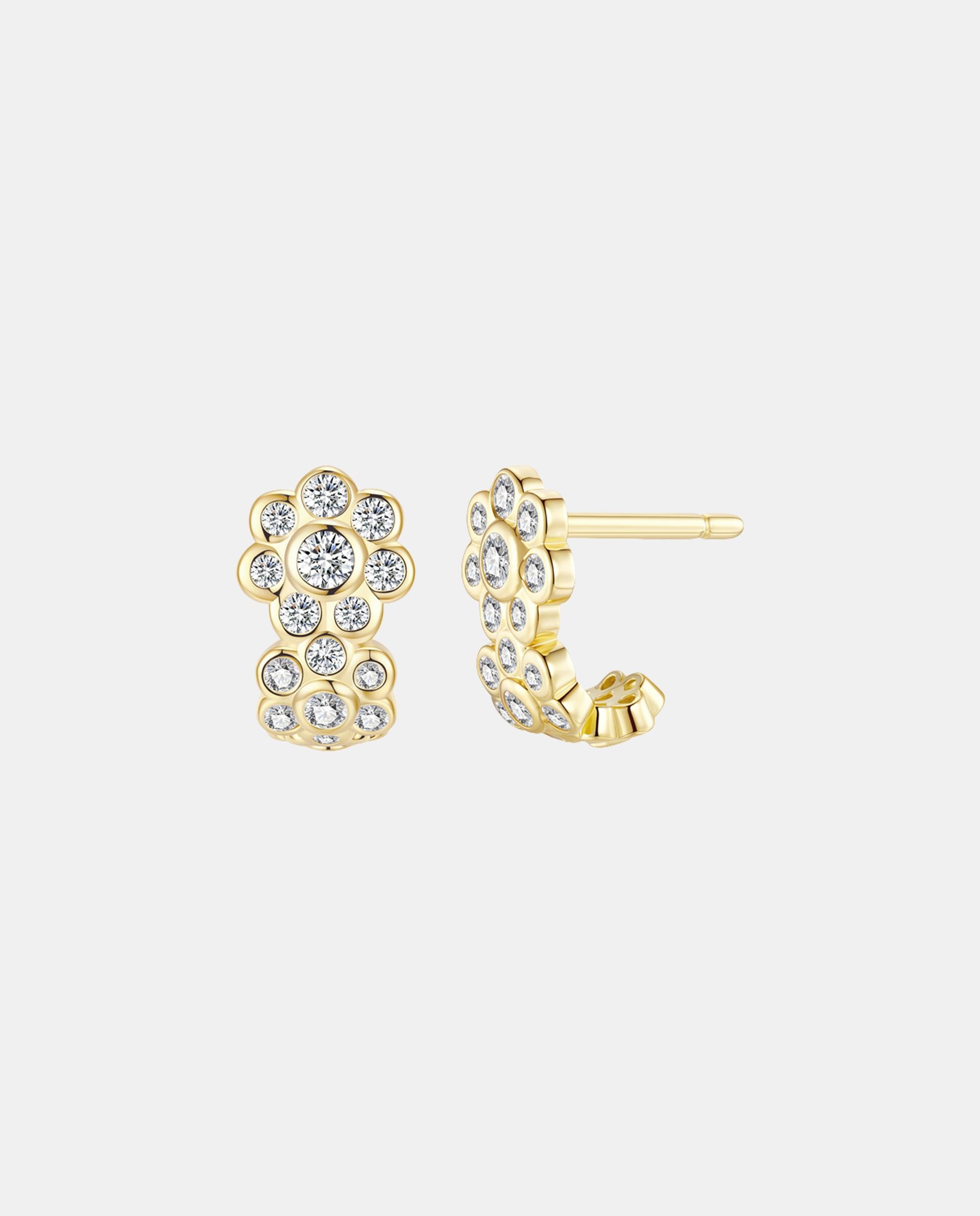Imagen 0 de Pendientes pétalo bañados en oro 18k Blanco