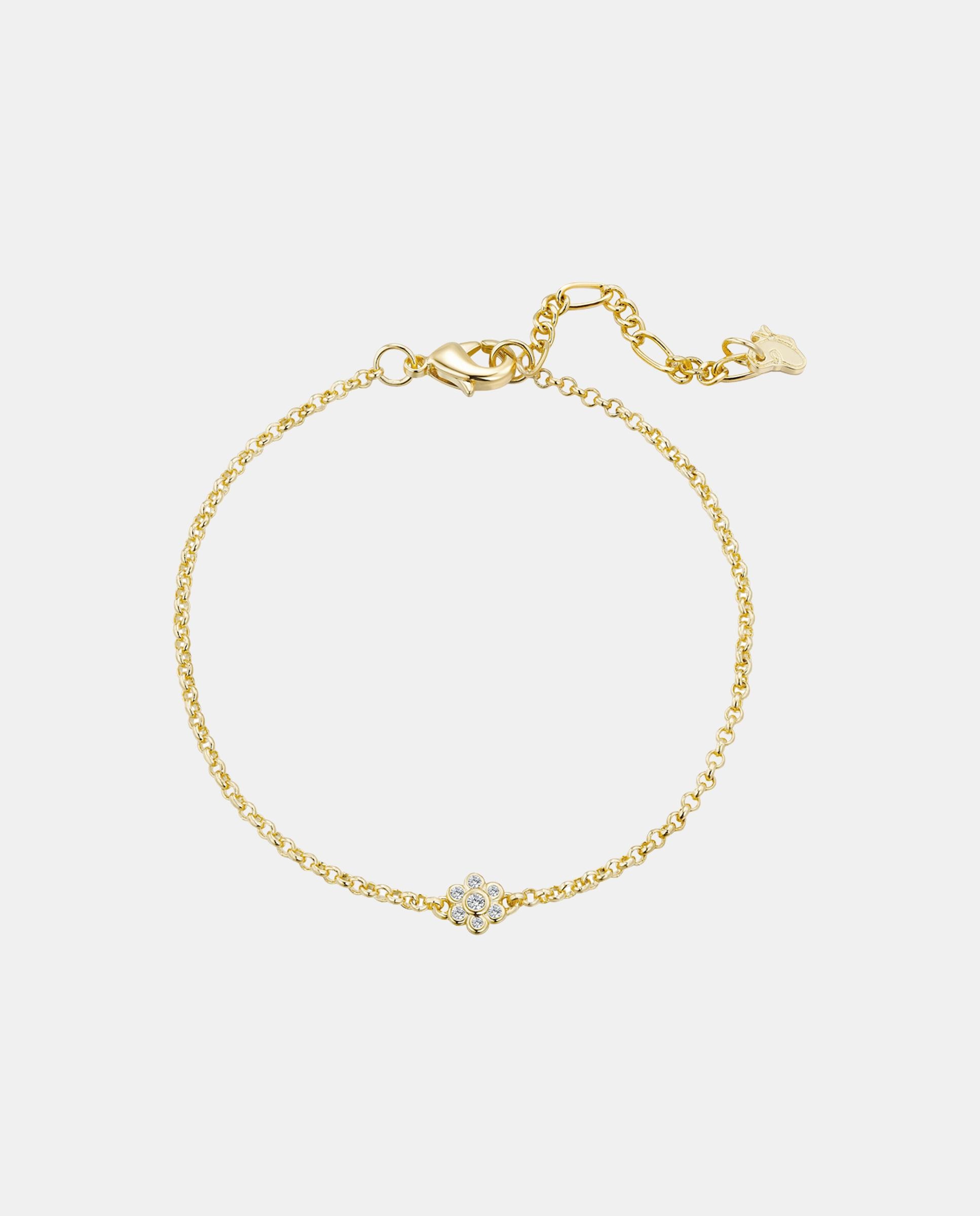 Imagen 0 de Pulsera de cadena pétalo bañada en oro 18k Blanco