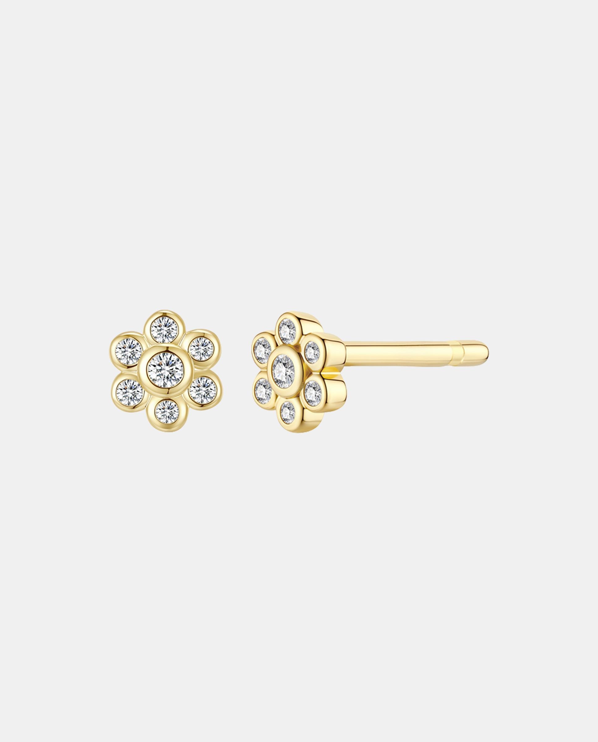 Imagen 0 de Pendientes pétalo bañados en oro 18k Blanco