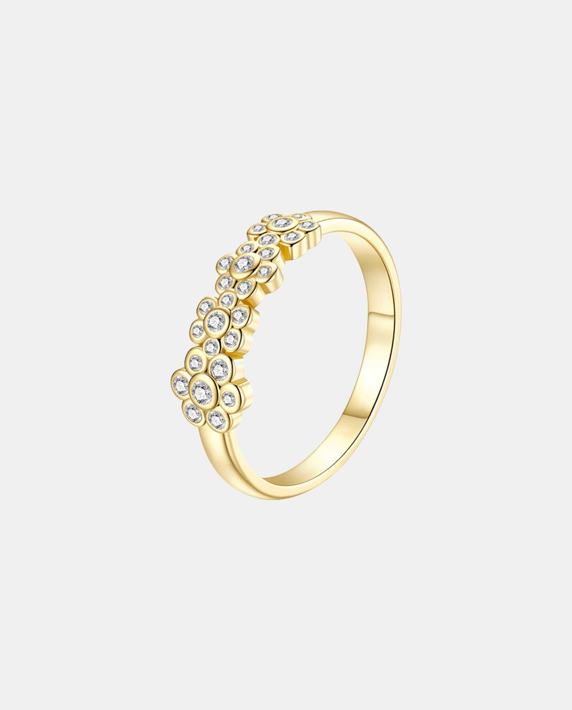 Imagen 0 de Anillo pétalo bañado en oro 18k Blanco