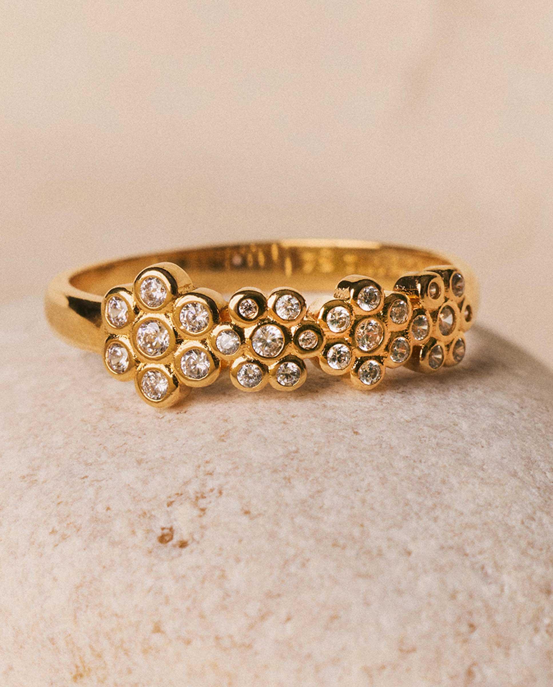 Anillo pétalo bañado en oro 18k - Apodemia - Blanco Blanco-2
