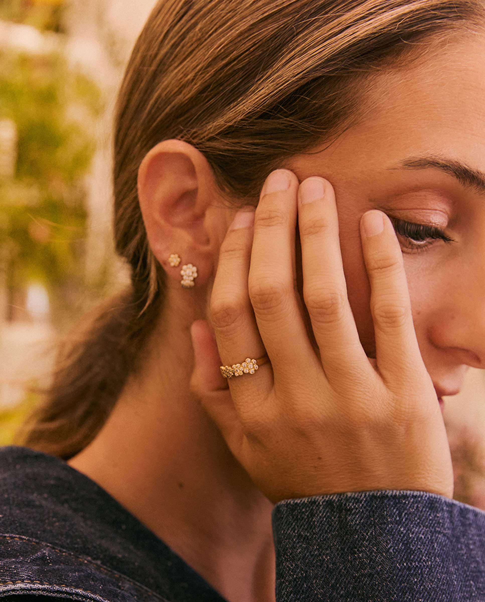 Anillo pétalo bañado en oro 18k - Apodemia - Blanco Blanco-3