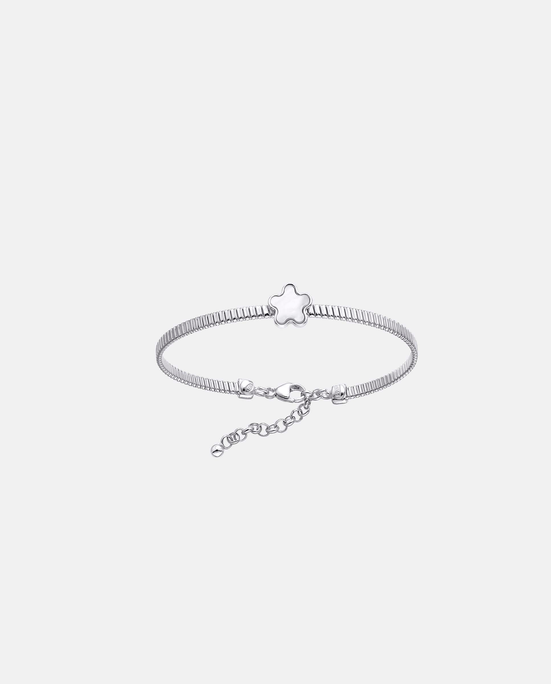 Imagen 0 de Brazalete mi primera joya de plata y flor de nácar Blanco