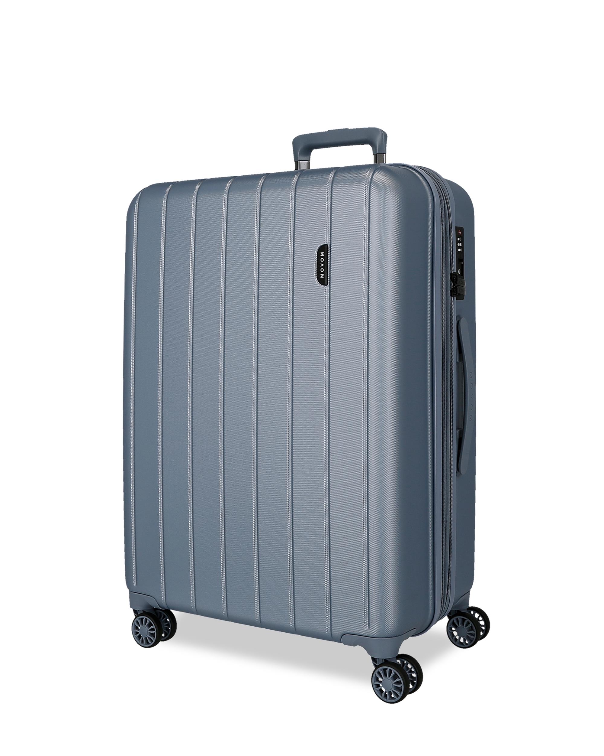 Maleta grande 78 cm expandible movom wood abs con capacidad de 108l amarillo - Azul Azul-1