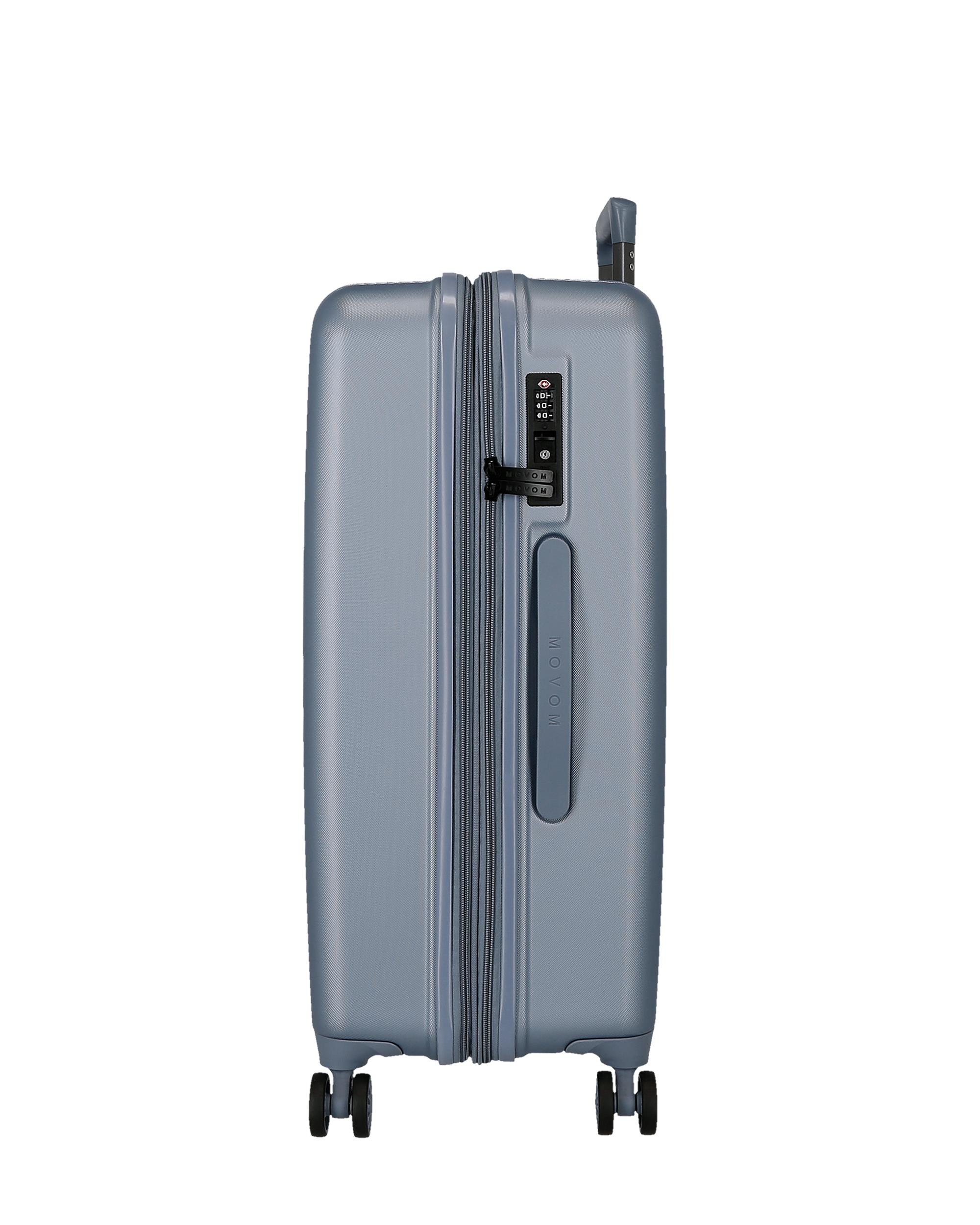 Maleta grande 78 cm expandible movom wood abs con capacidad de 108l amarillo - Azul Azul-2