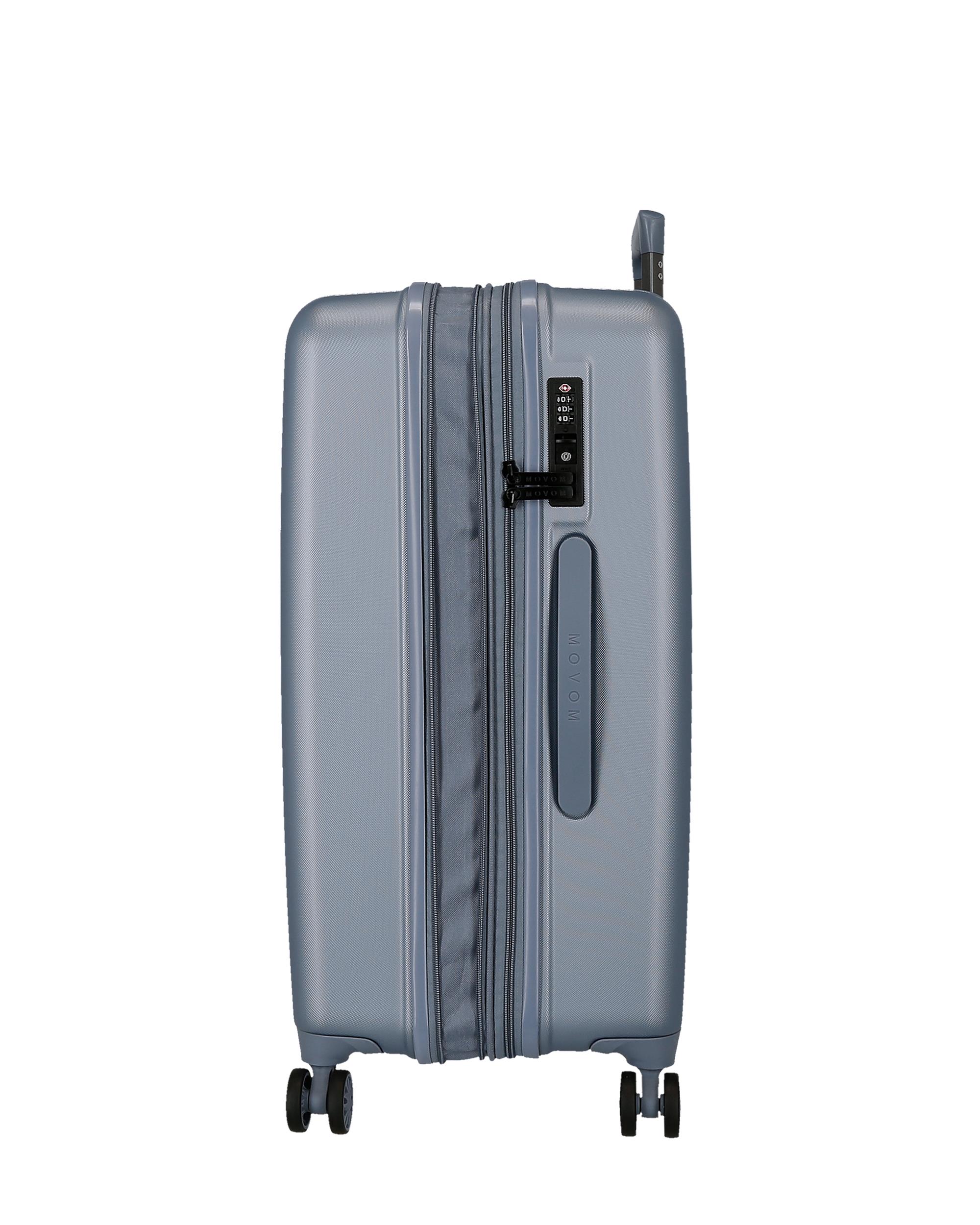 Maleta grande 78 cm expandible movom wood abs con capacidad de 108l amarillo - Azul Azul-6
