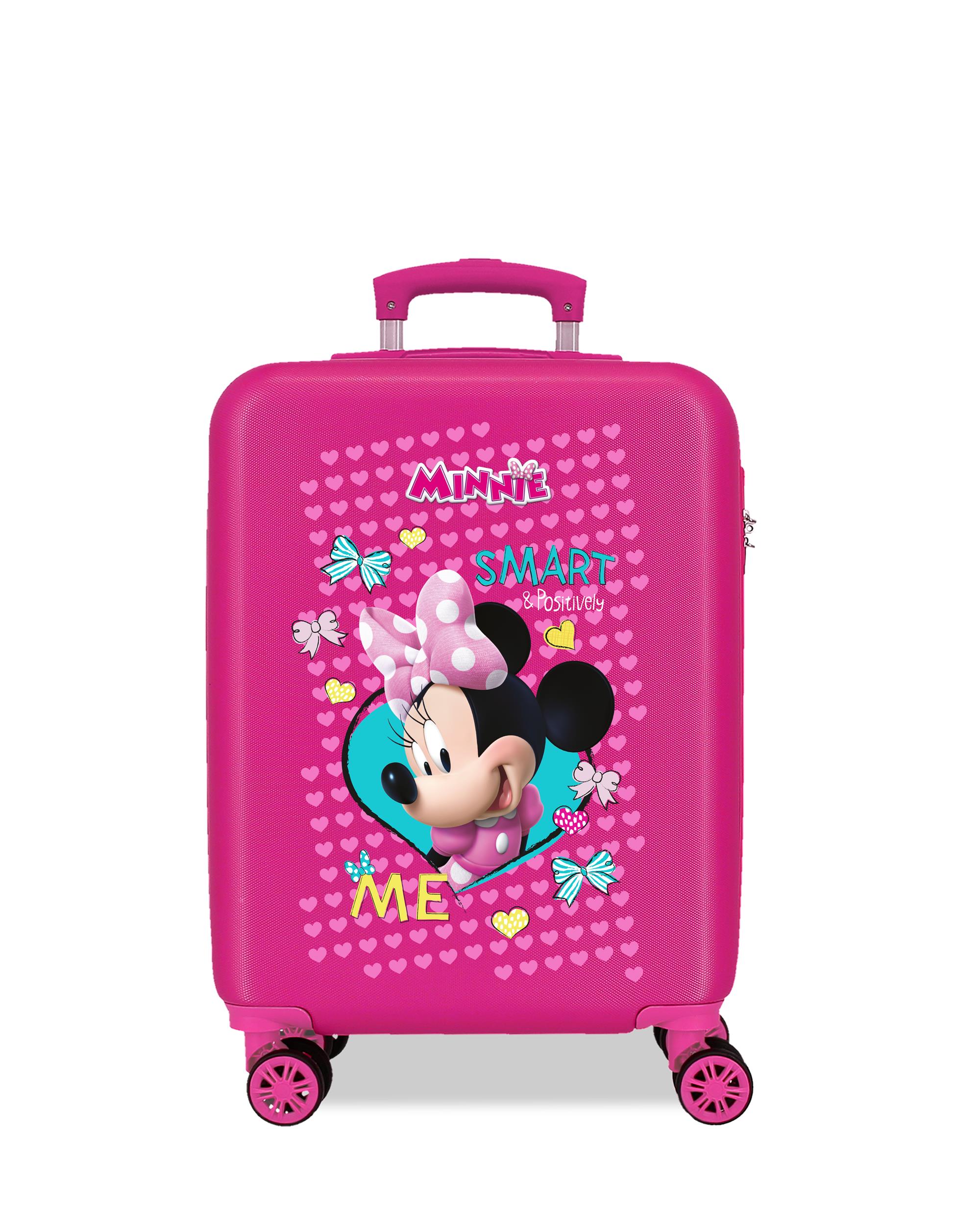 Disney - Maleta de cabina Minnie Stickers rígida 55cm rígida con capacidad de 32L.