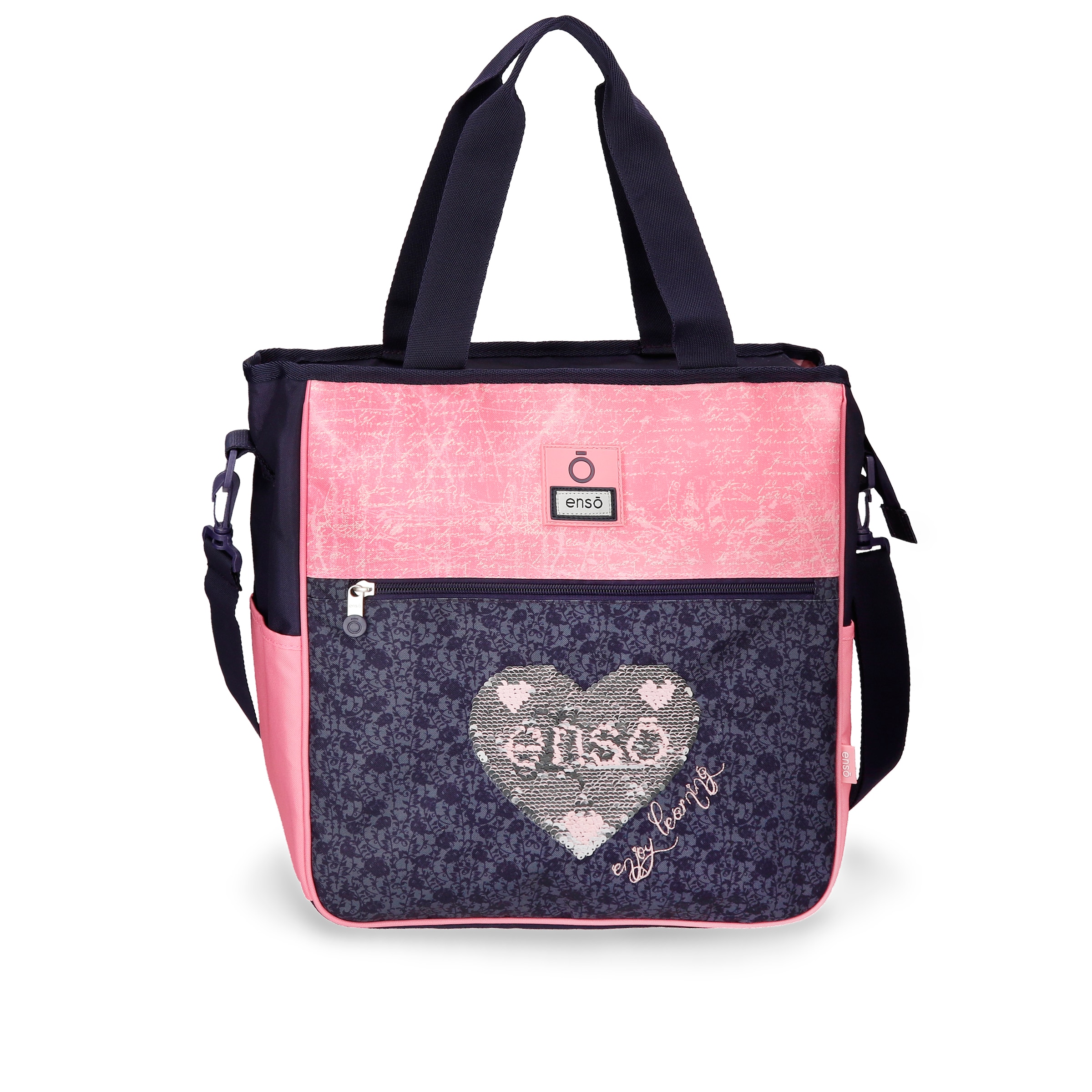 Bolso shopper infantil Enso Learn azul marino.