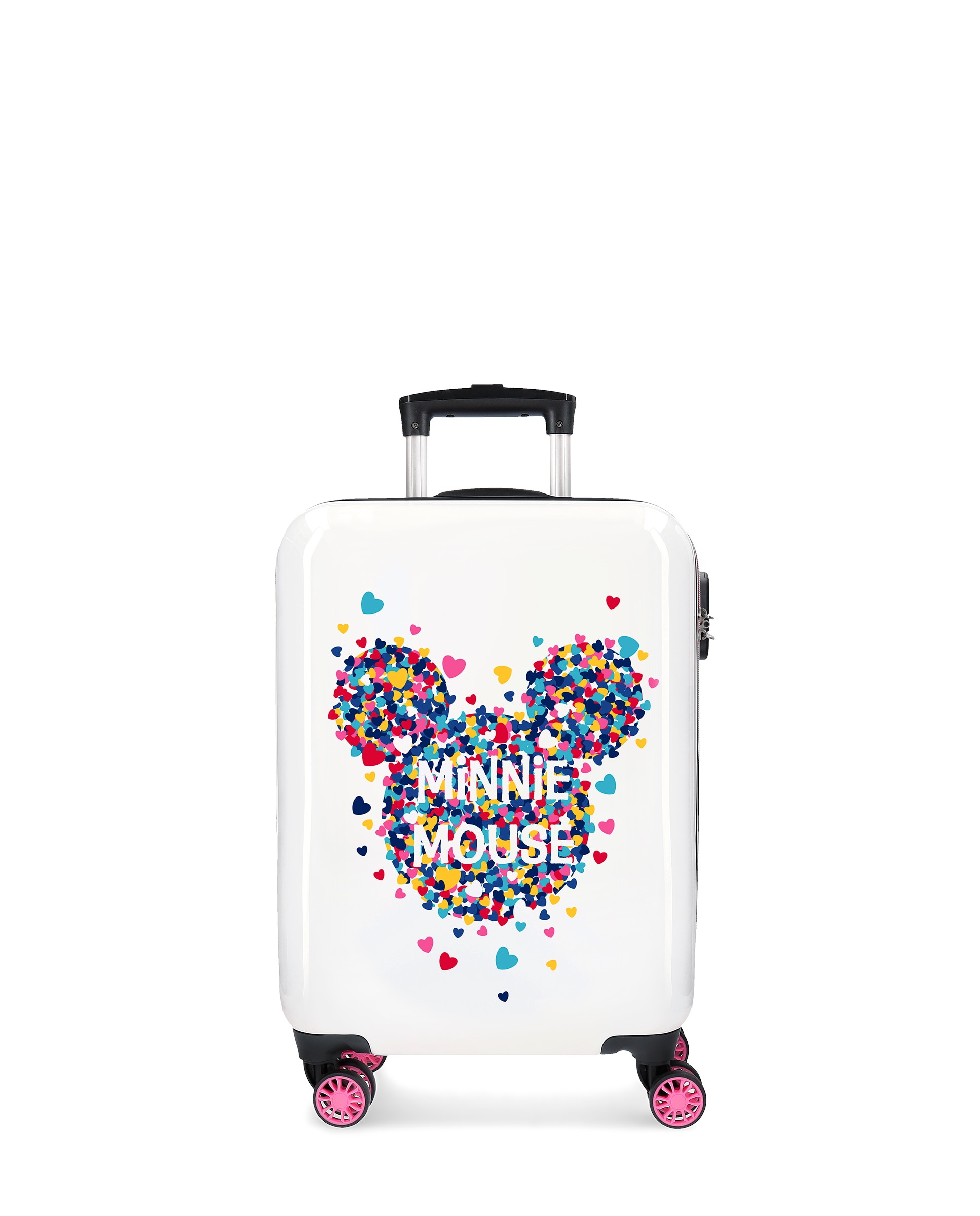 Disney - Maleta de cabina infantil Minnie Magic corazones rígida con capacidad de 33L.