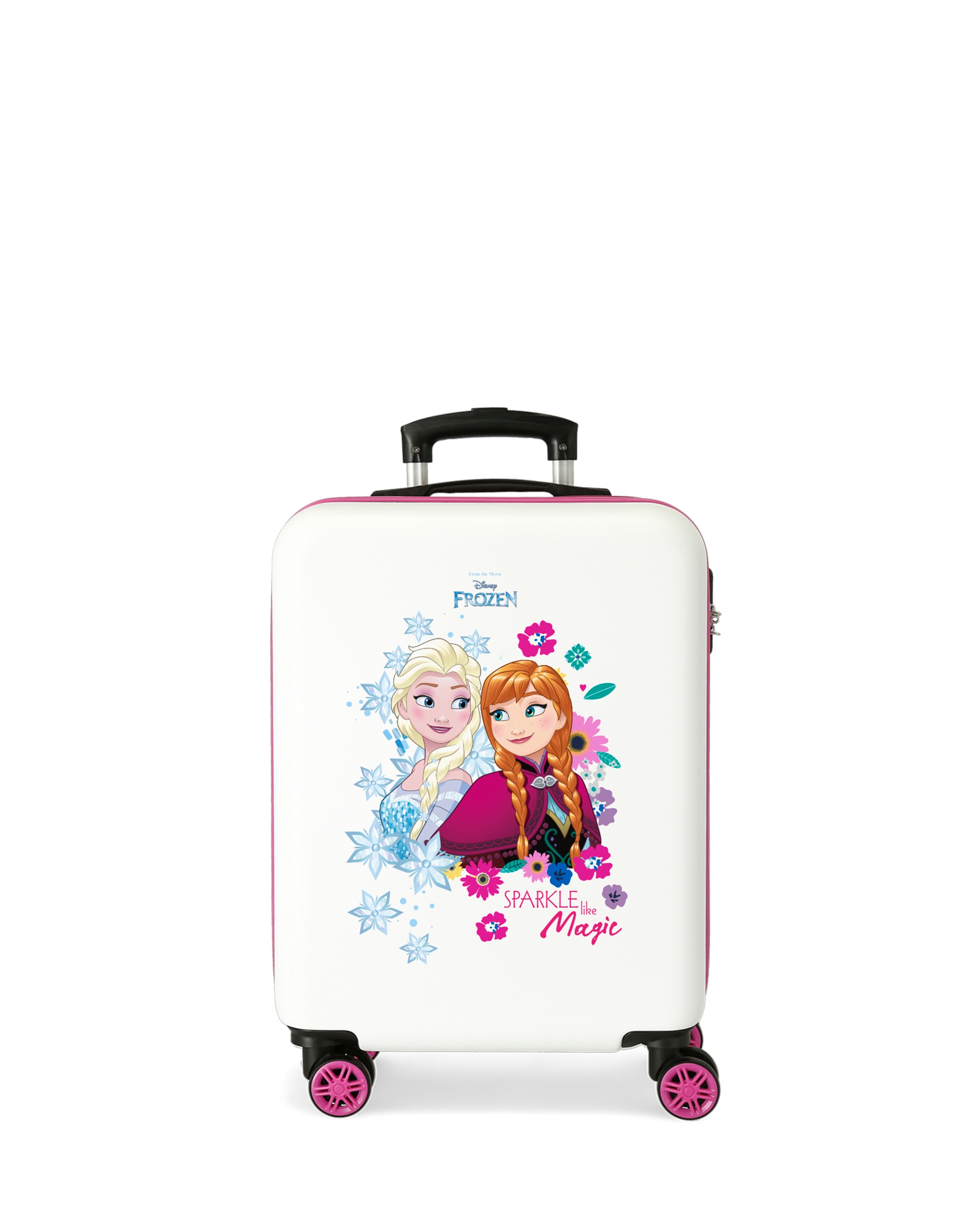 Disney - Maleta de cabina infantil Sparkle Frozen rígida con capacidad de 34L.