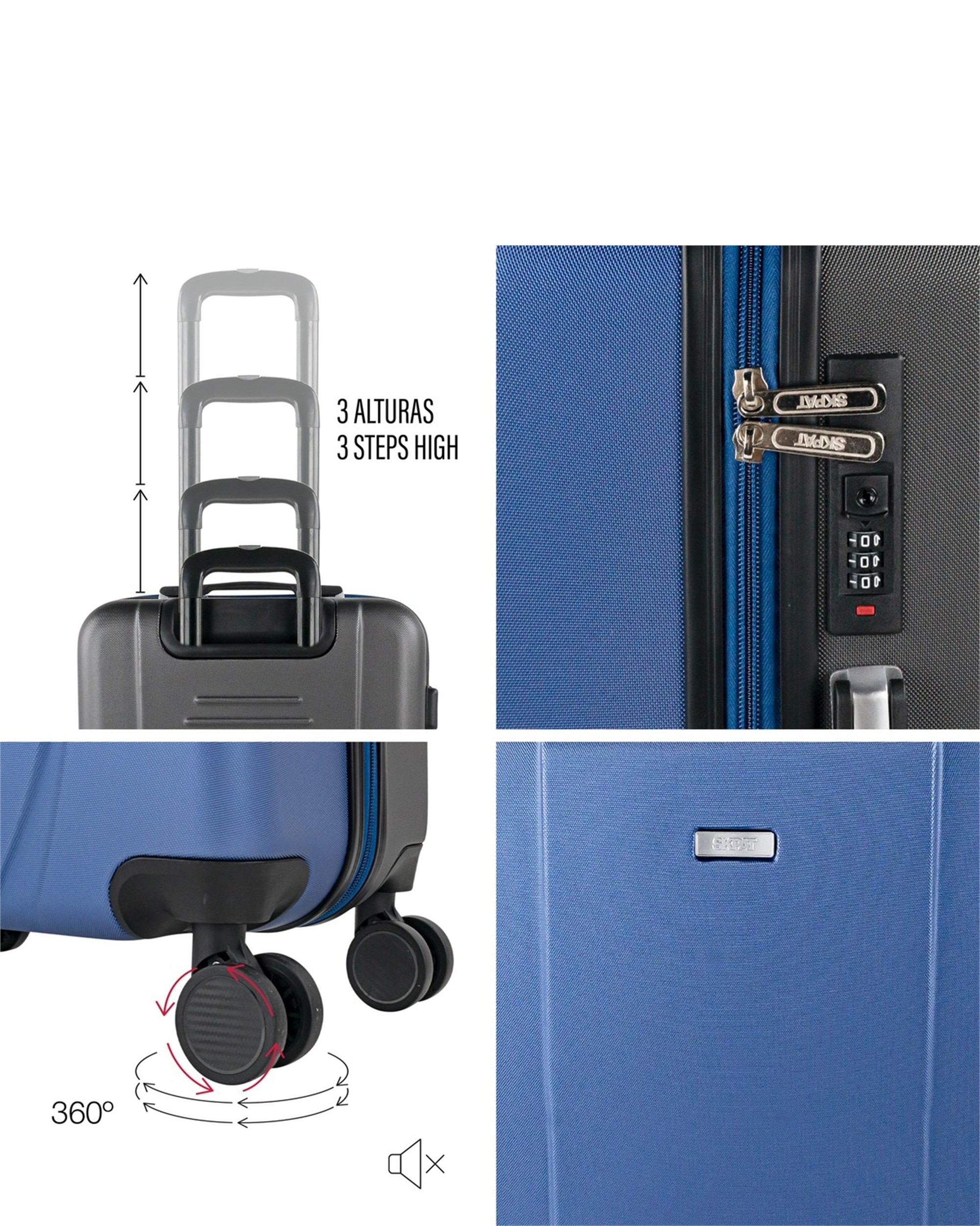 Maleta mediana tiber rígida con capacidad 70l - SKPAT - Azul marino Azul marino-3