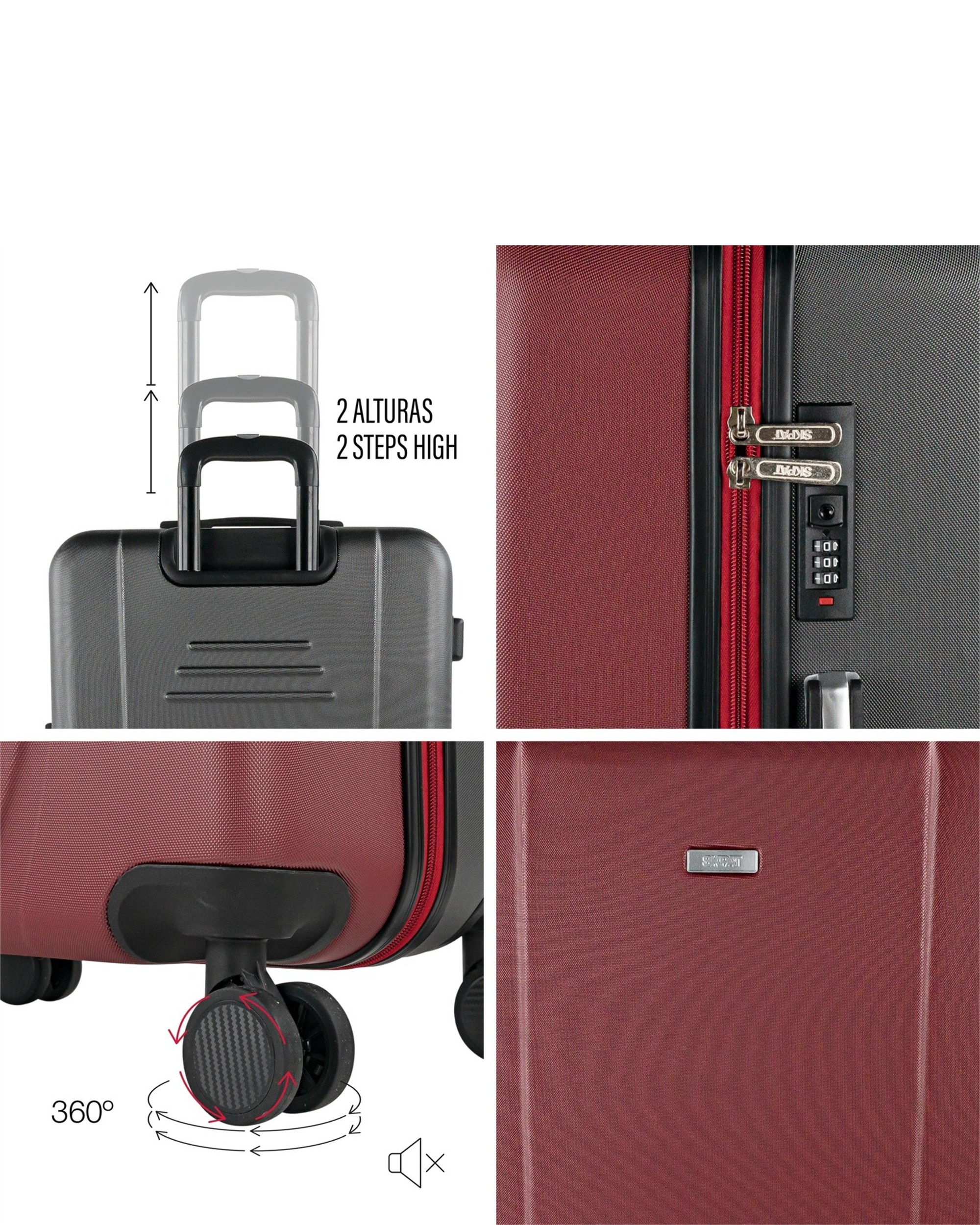 maletas grande Tiber rígida con capacidad 100L - SKPAT - Rojo Rojo-3