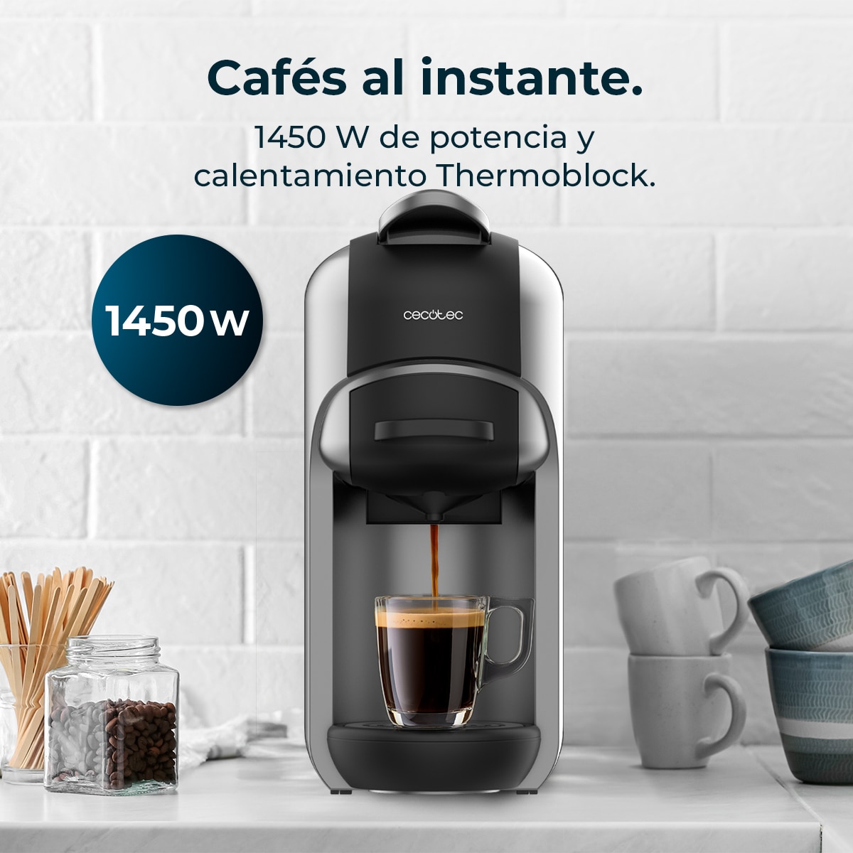 Cafetera de cápsulas Cecotec FreeStyle Compact - Negro Negro-3