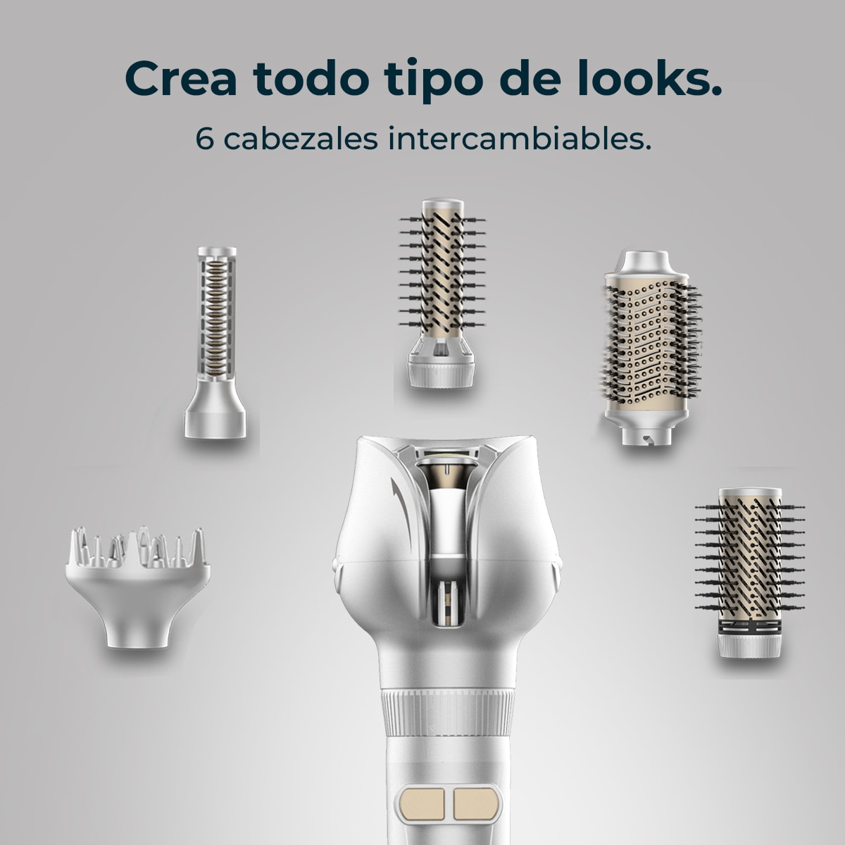 Cepillo Moldeador Cecotec CeramicCare 6in1 Gyro - Gris Gris-4