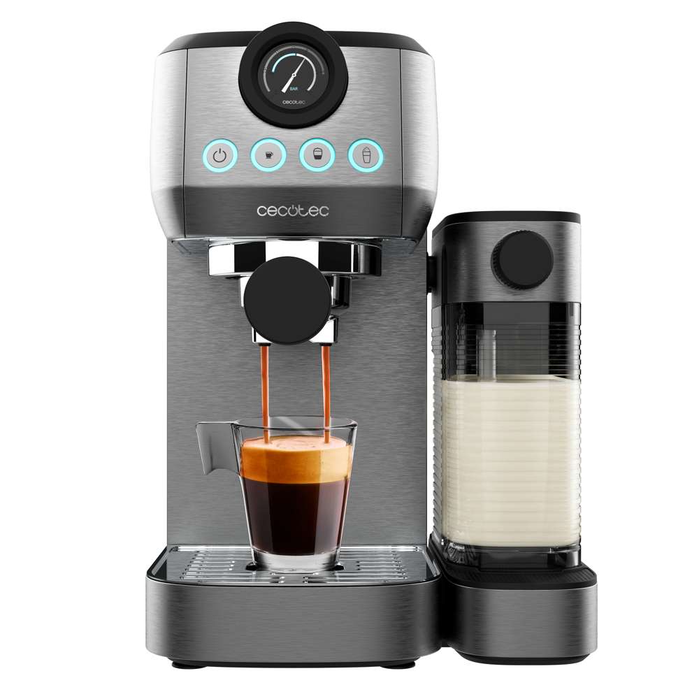 Cafetera semiautomáticas Cecotec Power Espresso 20 Steel Pro Latte - Gris Gris-1