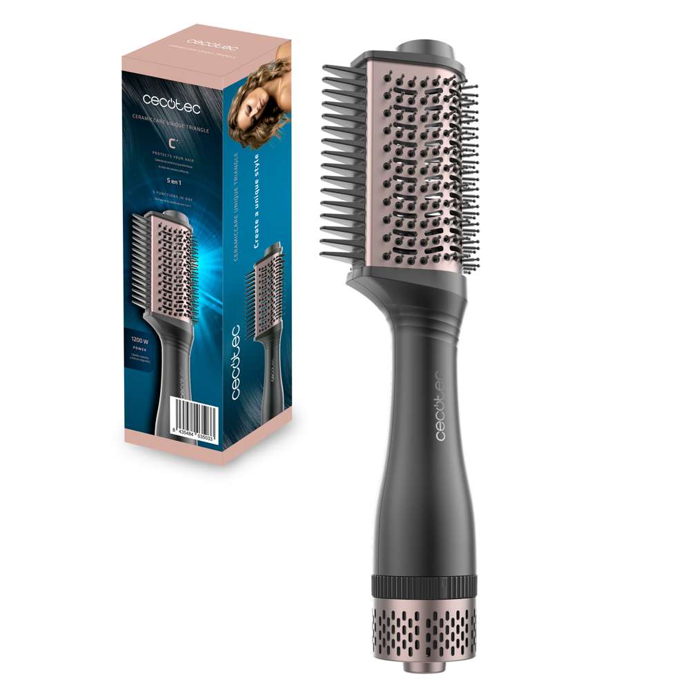 Cepillo Moldeador Cecotec CeramicCare Unique Triangle - Negro Negro-1