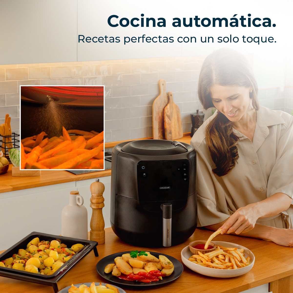 Freidora de aire Ceoctec Cecofry Rain M 5,5L - Negro Negro-3