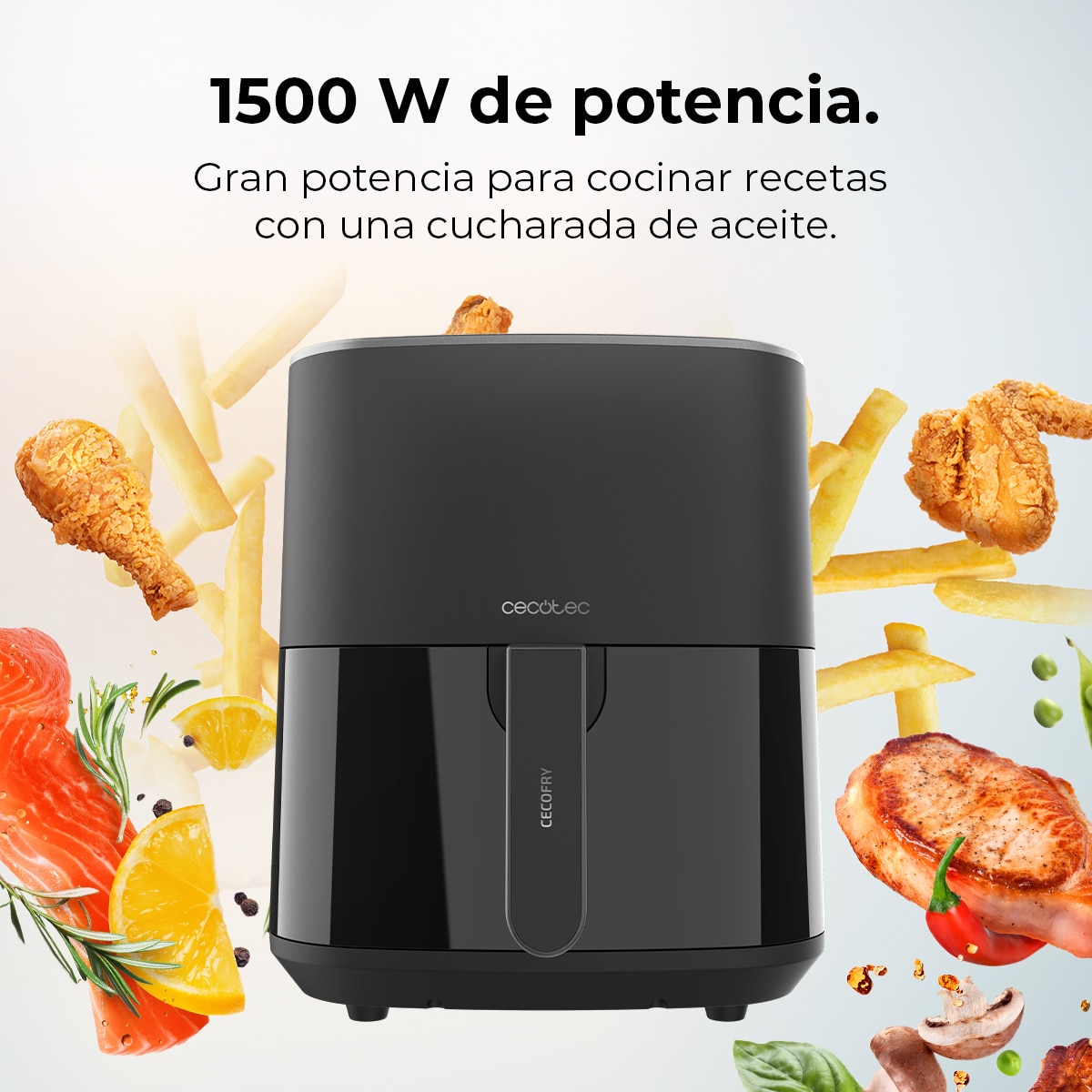 Freidora de aire sin aceite Cecotec Cecofry Fantastik 5500 5,5L - Negro Negro-2