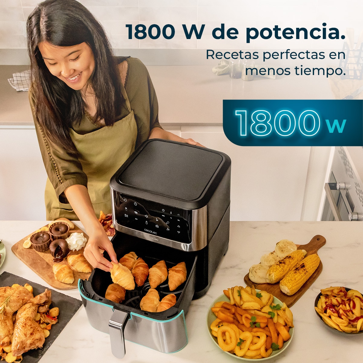 Freidora de aire sin aceite Cecotec doble Cecofry Supreme 8000 8L - Negro Negro-4
