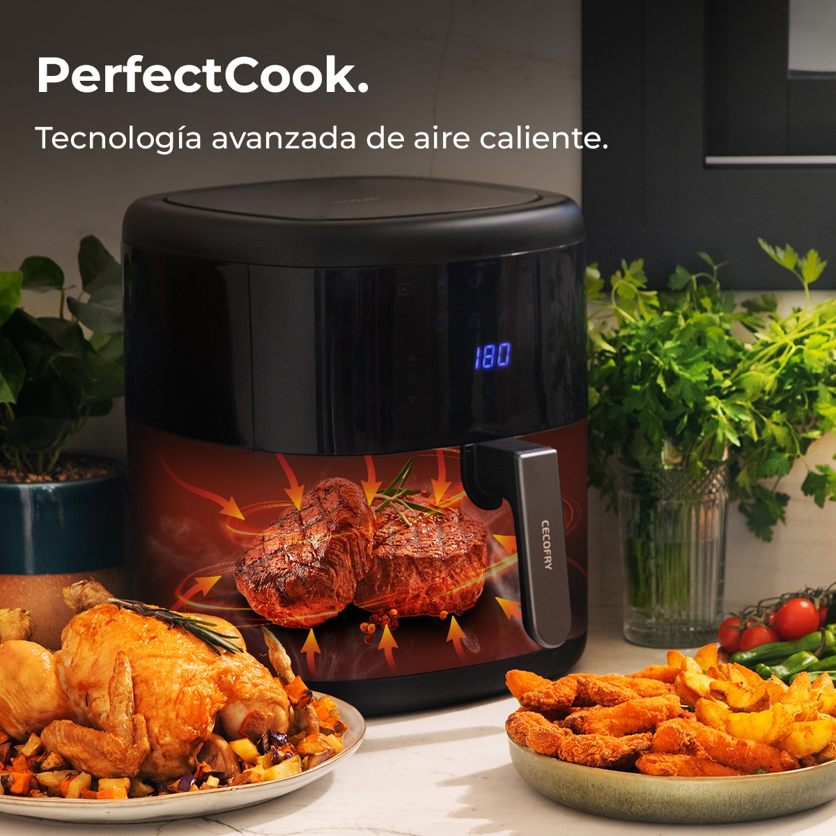 Freidora de aire sin aceite Cecotec Cecofry Bombastik 6000 6L - Negro Negro-5