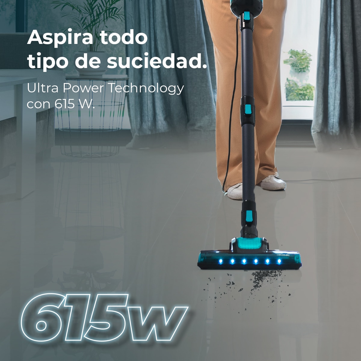 Aspirador de escoba cable Cecotec Conga 700 PowerHead - Negro Negro-2