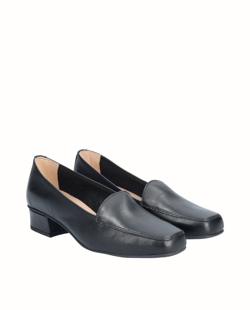 Zapatos de salón de mujer de piel lisa - D'Chicas - Negro Negro-3