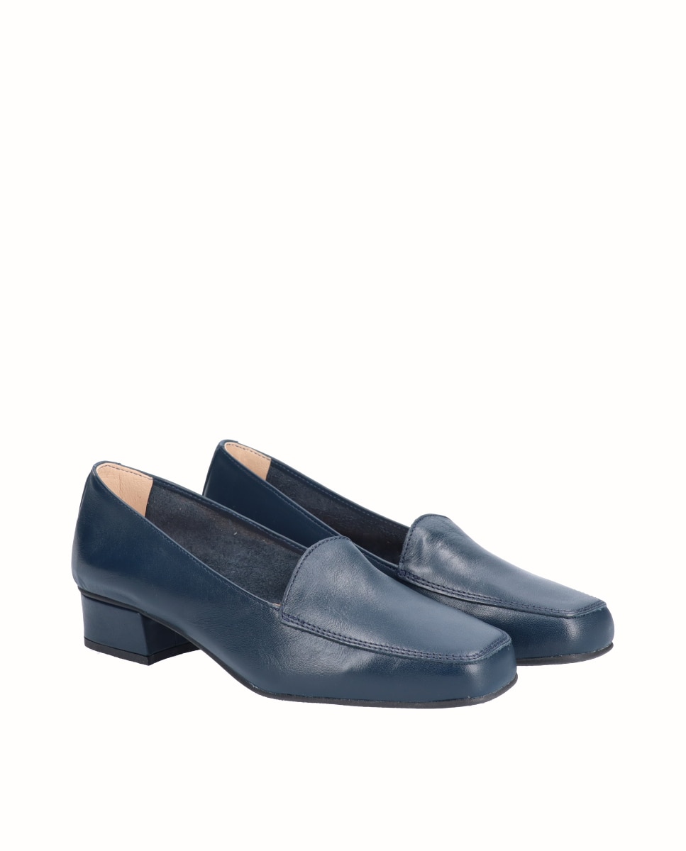 Zapatos de salón de mujer de piel lisa - D'Chicas - Azul marino Azul marino-3