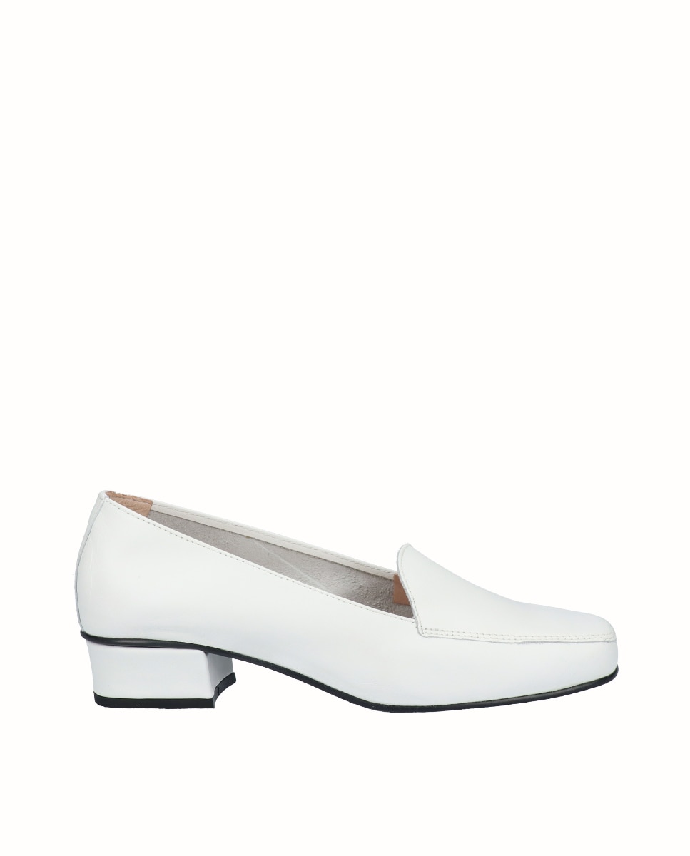 Zapatos de salón de mujer de piel lisa - D'Chicas - Blanco Blanco-1