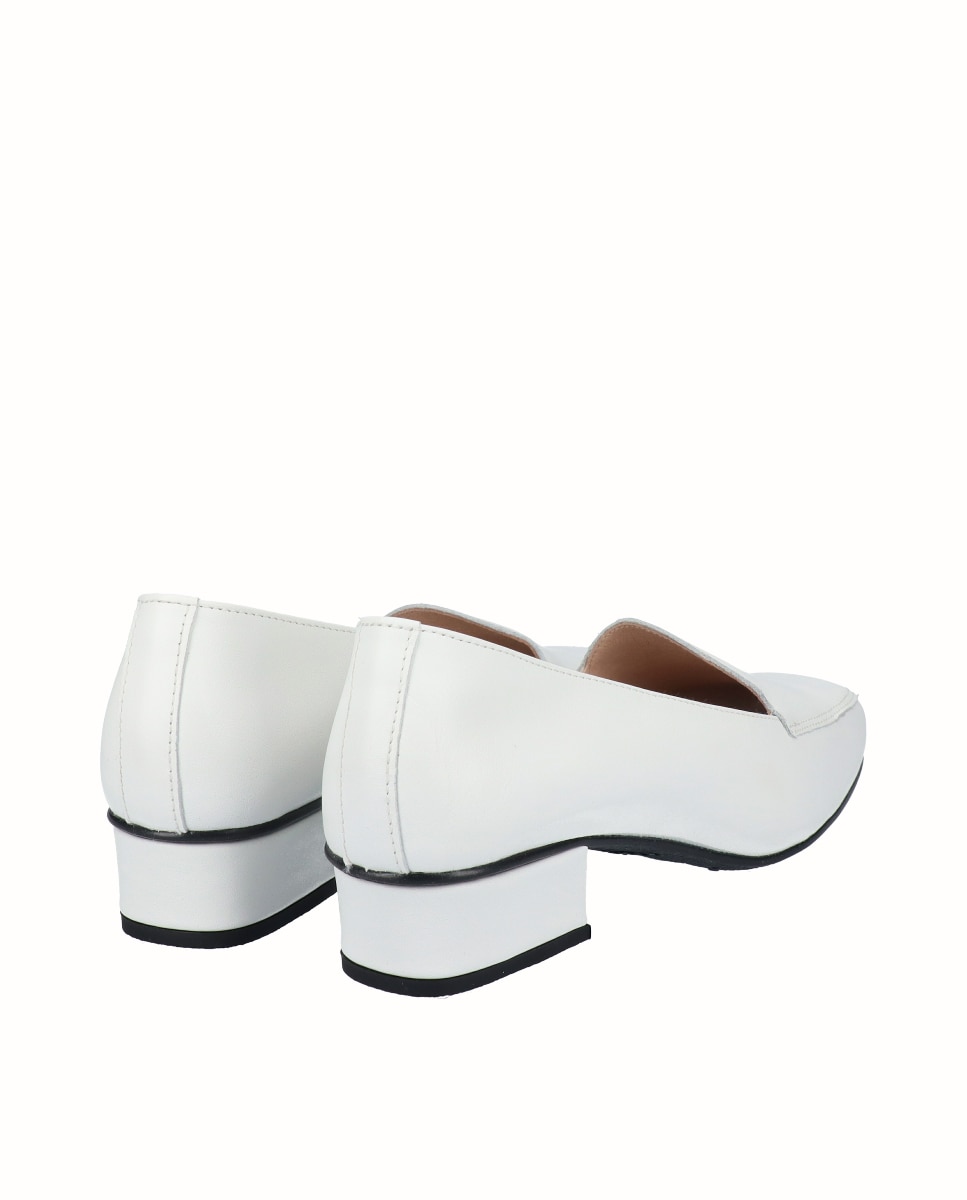 Zapatos de salón de mujer de piel lisa - D'Chicas - Blanco Blanco-2