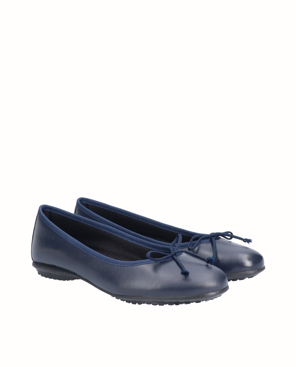 Bailarinas de mujer planas de piel - D'Chicas - Azul marino Azul marino-3