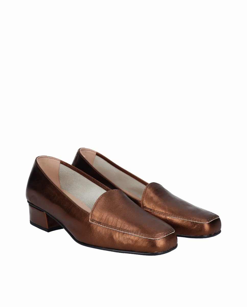 Zapatos de salón de mujer de piel lisa - D'Chicas - Marrón Marrón-3