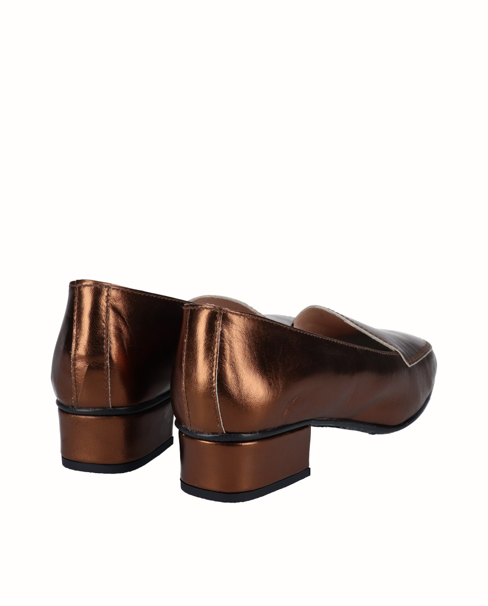 Zapatos de salón de mujer de piel lisa - D'Chicas - Marrón Marrón-2