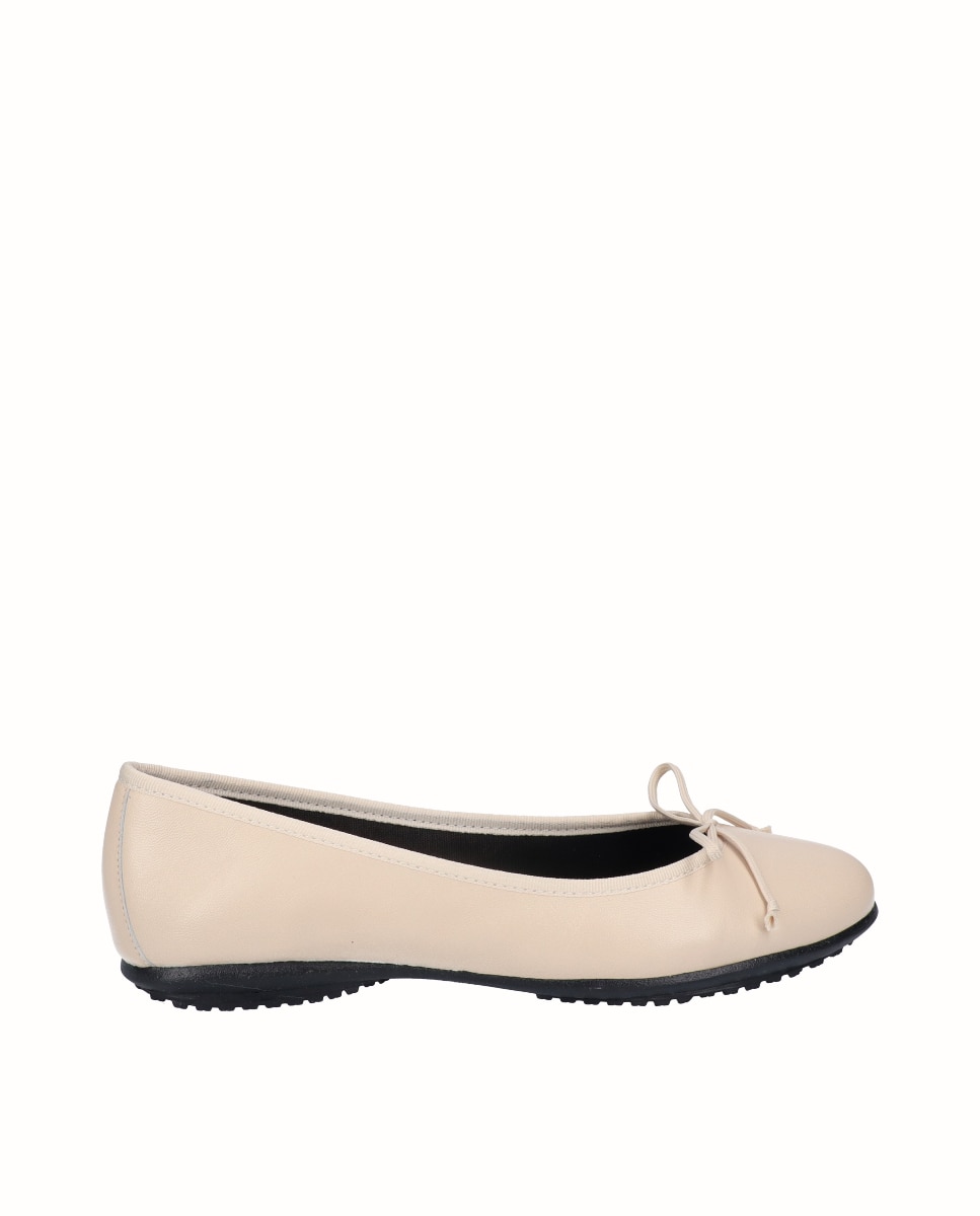 Bailarinas de mujer planas de piel - D'Chicas - Beige Beige-1