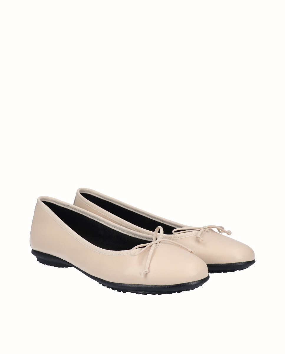 Bailarinas de mujer planas de piel - D'Chicas - Beige Beige-3